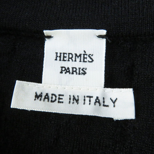HERMES knit 3H2619DA Outer fabric: 46% cashmere, Outer fabric: 46% silk, Outer fabric: 7% nylon, Outer fabric: 2% polyurethane, Collar and cuffs: 50% silk, 42% cashmere, 6% nylon, 2% polyurethane black De Re Boucle Women 34 Used Authentic