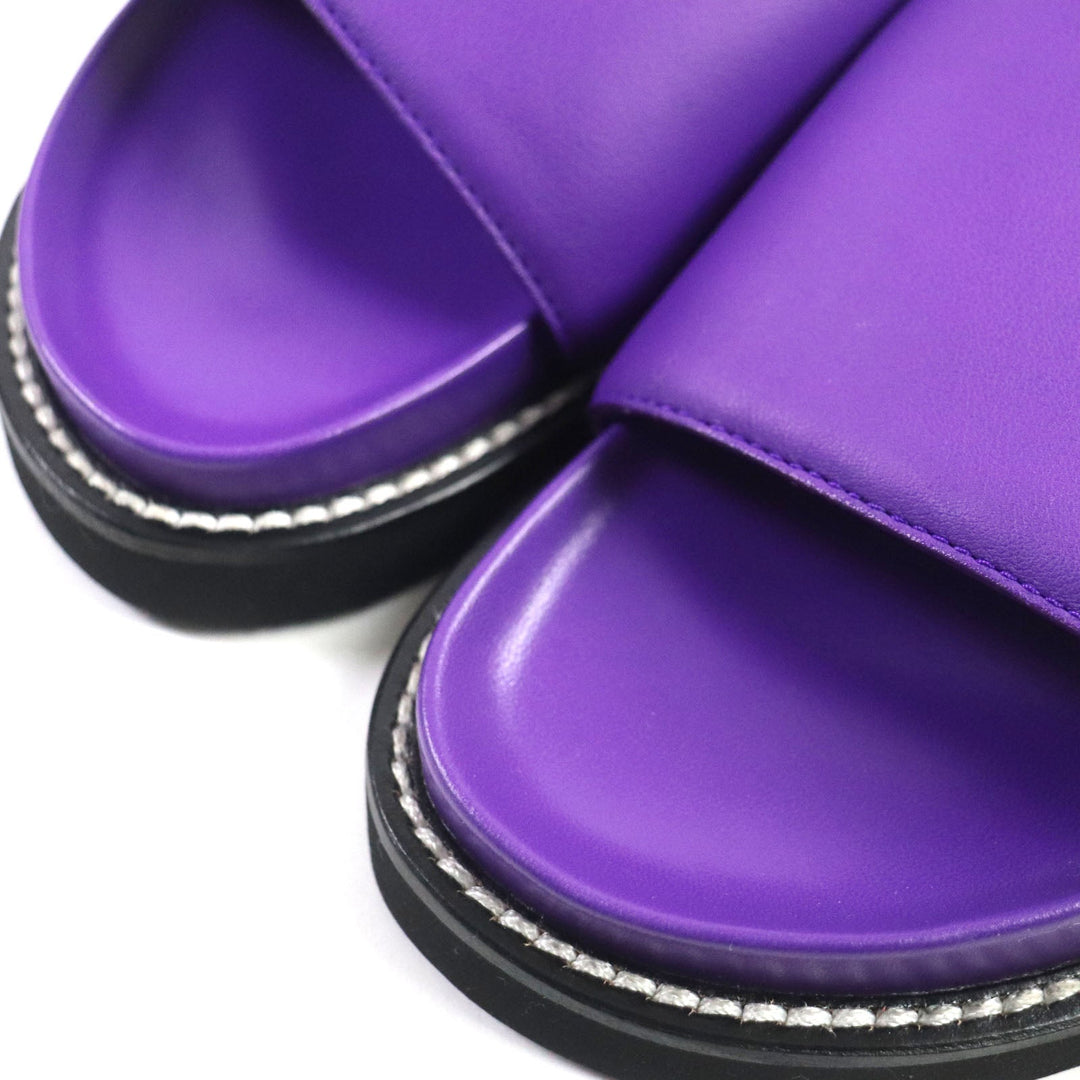 LOUIS VUITTON Sandals Main: Leather purple LV Sunset Line Mules Women 38 Used Authentic