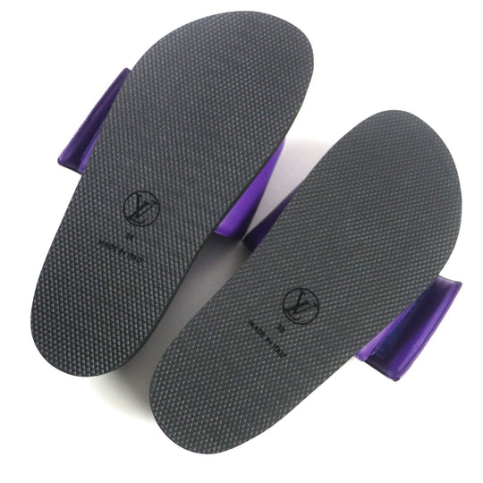LOUIS VUITTON Sandals Main: Leather purple LV Sunset Line Mules Women 38 Used Authentic