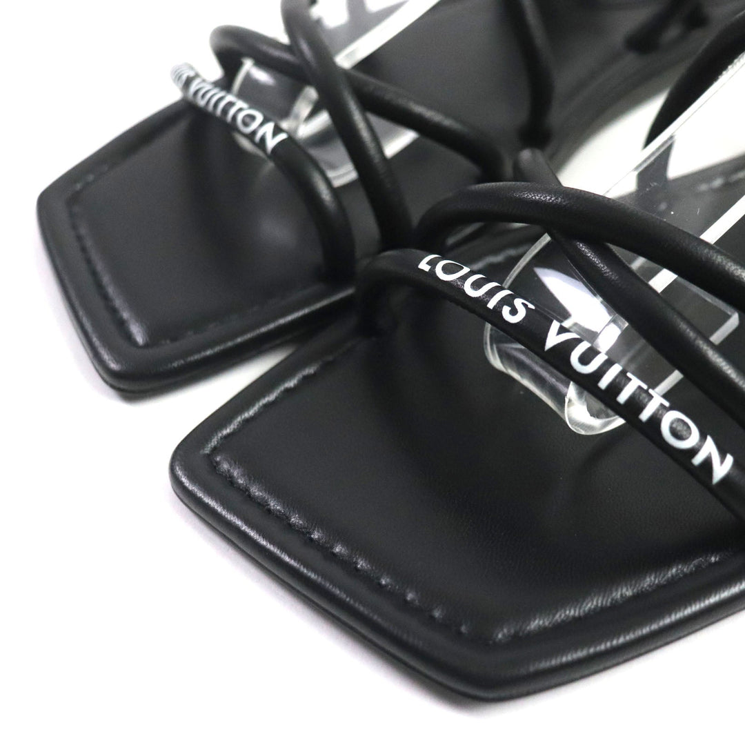 LOUIS VUITTON Sandals Main: Leather black Women 36 1/2 Used Authentic