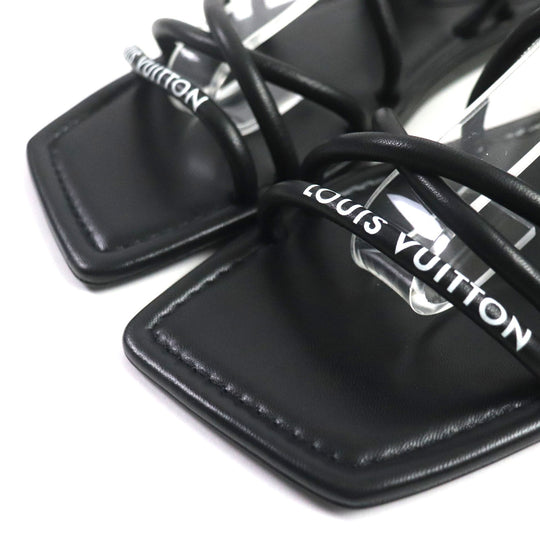 LOUIS VUITTON Sandals Main: Leather black Women 36 1/2 Used Authentic