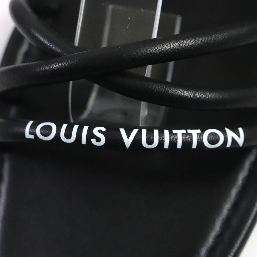 LOUIS VUITTON Sandals Main: Leather black Women 36 1/2 Used Authentic