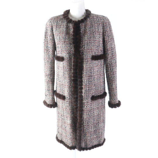 CHANEL coat 03A P21803 Outer: 94% wool, Outer: 3% mohair, Outer: 2% polyester, Outer: 1% nylon, Lining: 100% silk multicolor Women 34 Used Authentic