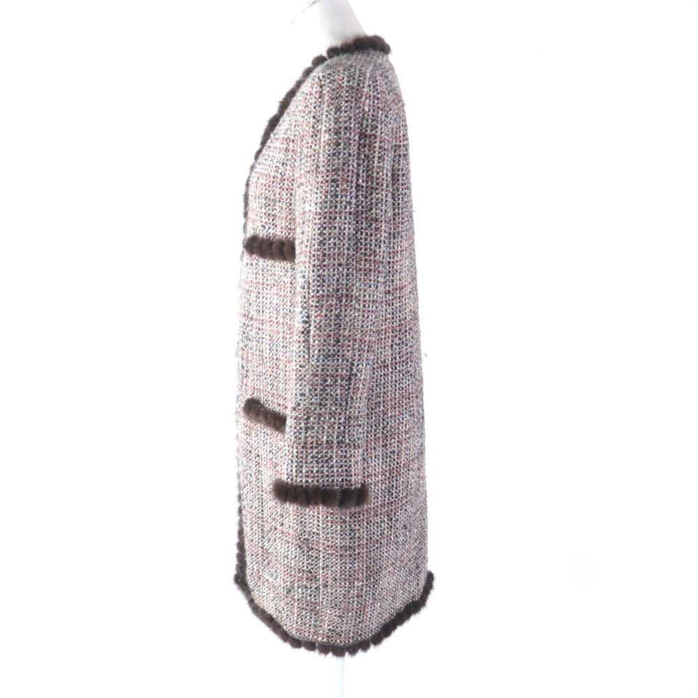 CHANEL coat 03A P21803 Outer: 94% wool, Outer: 3% mohair, Outer: 2% polyester, Outer: 1% nylon, Lining: 100% silk multicolor Women 34 Used Authentic