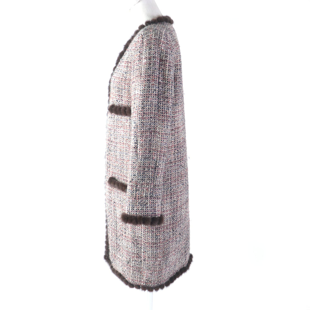 CHANEL coat 03A P21803 Outer: 94% wool, Outer: 3% mohair, Outer: 2% polyester, Outer: 1% nylon, Lining: 100% silk multicolor Women 34 Used Authentic