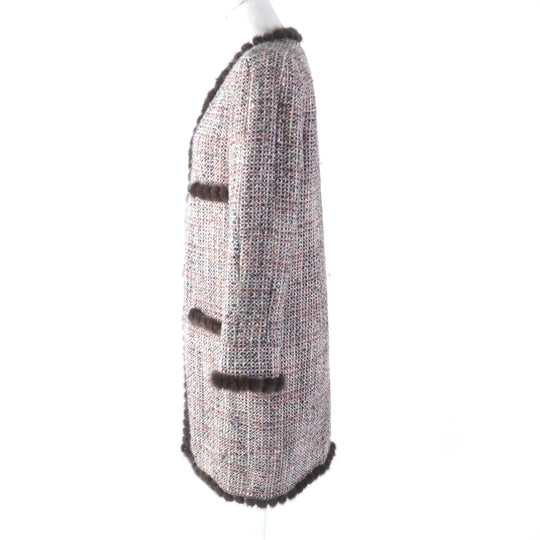 CHANEL coat 03A P21803 Outer: 94% wool, Outer: 3% mohair, Outer: 2% polyester, Outer: 1% nylon, Lining: 100% silk multicolor Women 34 Used Authentic