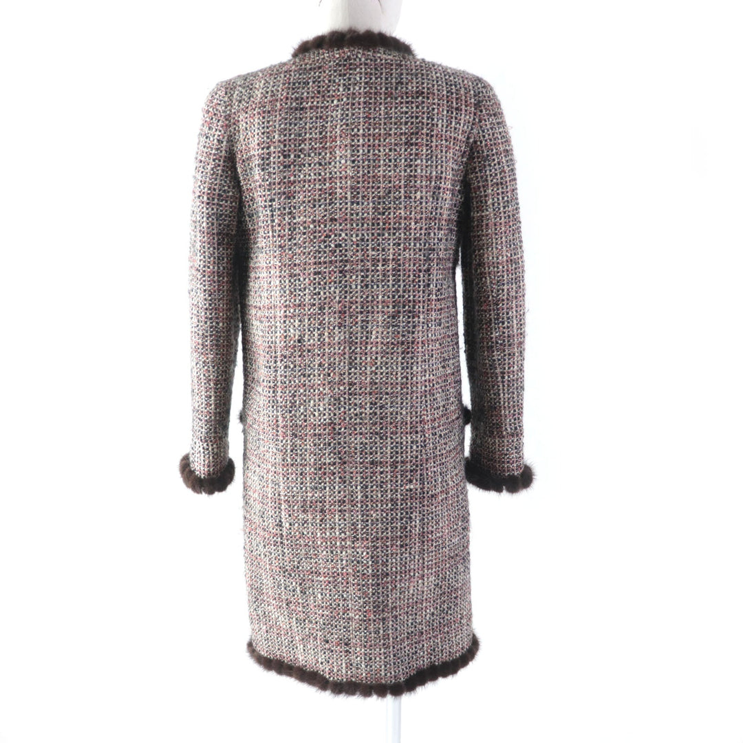 CHANEL coat 03A P21803 Outer: 94% wool, Outer: 3% mohair, Outer: 2% polyester, Outer: 1% nylon, Lining: 100% silk multicolor Women 34 Used Authentic