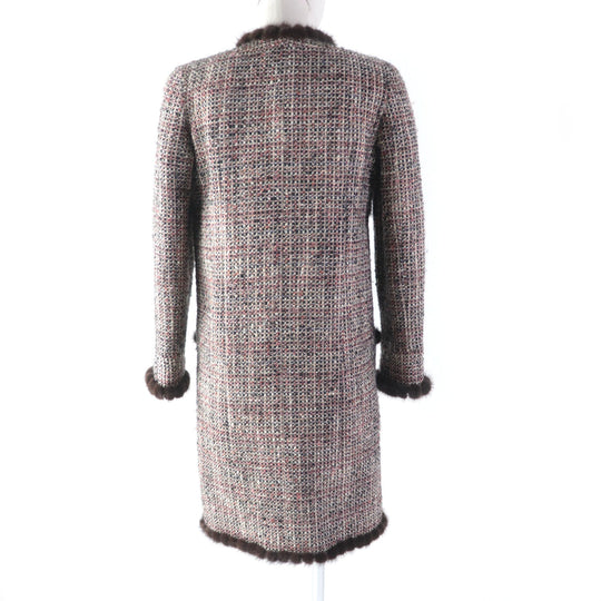CHANEL coat 03A P21803 Outer: 94% wool, Outer: 3% mohair, Outer: 2% polyester, Outer: 1% nylon, Lining: 100% silk multicolor Women 34 Used Authentic