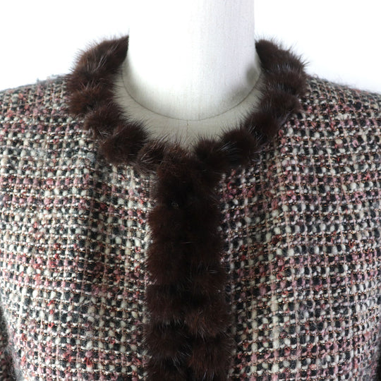 CHANEL coat 03A P21803 Outer: 94% wool, Outer: 3% mohair, Outer: 2% polyester, Outer: 1% nylon, Lining: 100% silk multicolor Women 34 Used Authentic