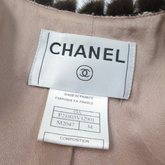 CHANEL coat 03A P21803 Outer: 94% wool, Outer: 3% mohair, Outer: 2% polyester, Outer: 1% nylon, Lining: 100% silk multicolor Women 34 Used Authentic