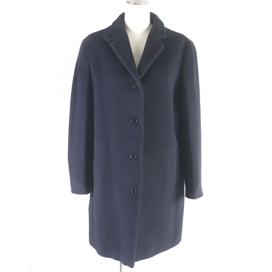 JIL SANDER Chester coat Outer: 40% wool, Outer: 30% angora, Outer: 30% camel, Lining: 100% polyester Dark navy Women 38 Used Authentic