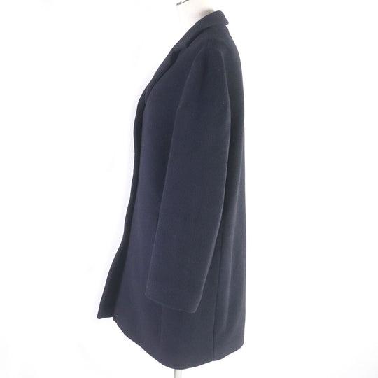 JIL SANDER Chester coat Outer: 40% wool, Outer: 30% angora, Outer: 30% camel, Lining: 100% polyester Dark navy Women 38 Used Authentic