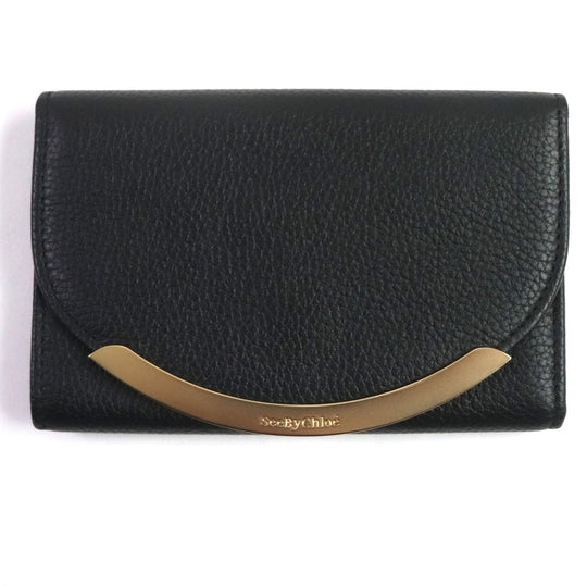 SEE BY CHLOE Tri-fold wallet CHS17WP781349001 Main: Leather black Lizzie Women Used Authentic