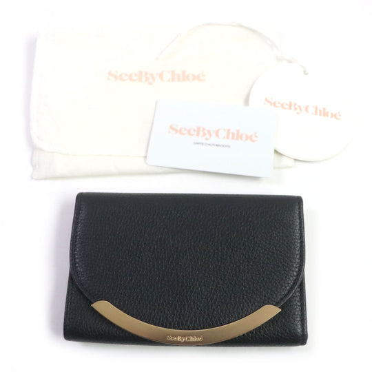 SEE BY CHLOE Tri-fold wallet CHS17WP781349001 Main: Leather black Lizzie Women Used Authentic