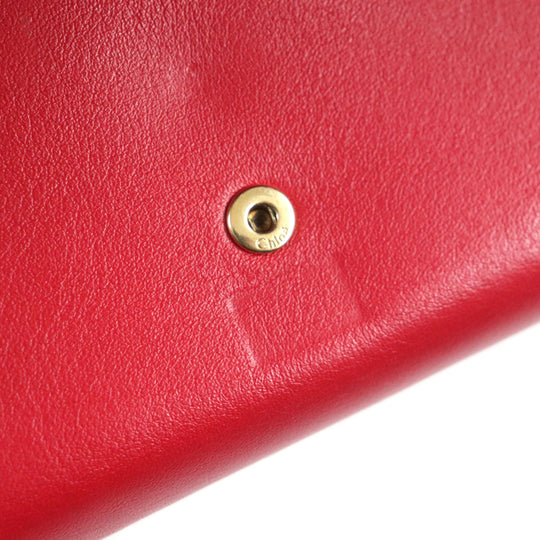 Chloe Long Wallet Purse 3P0284 leather Red GEORGIA Georgia
