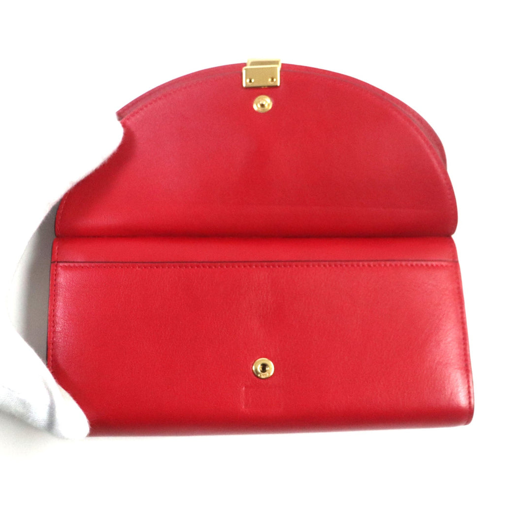 Chloe Long Wallet Purse 3P0284 leather Red GEORGIA Georgia