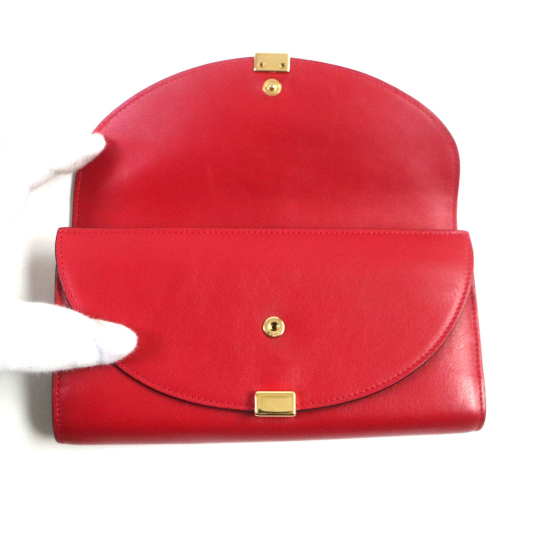 Chloe Long Wallet Purse 3P0284 leather Red GEORGIA Georgia