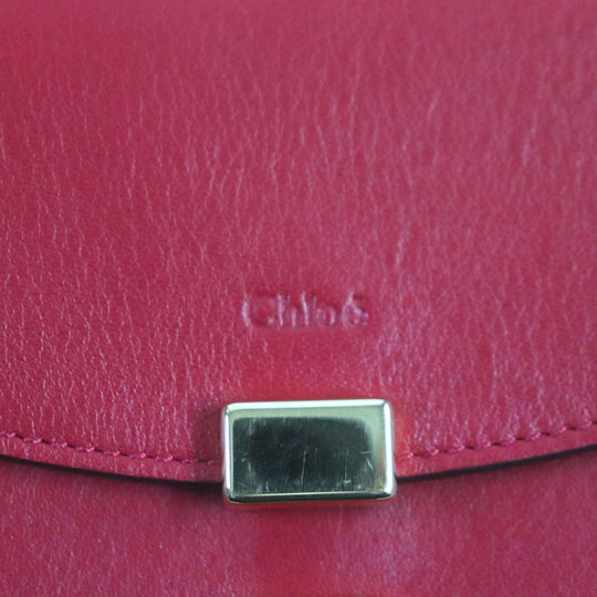Chloe Long Wallet Purse 3P0284 leather Red GEORGIA Georgia
