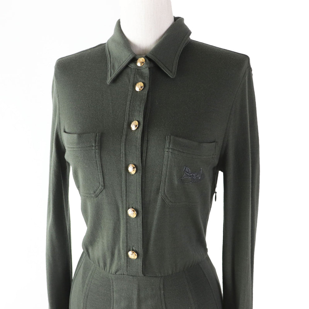 CELINE one piece 2X561453L Outer material: 70% wool, Outer material: 30% cashmere khaki Women XS Used Authentic
