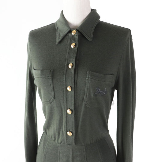 CELINE one piece 2X561453L Outer material: 70% wool, Outer material: 30% cashmere khaki Women XS Used Authentic