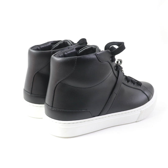 HERMES High cut sneakers 222183Z Main: Leather black Women 37.5 Used Authentic