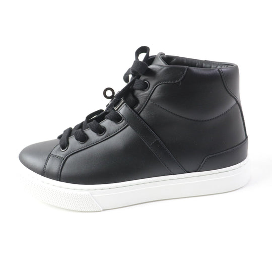 HERMES High cut sneakers 222183Z Main: Leather black Women 37.5 Used Authentic