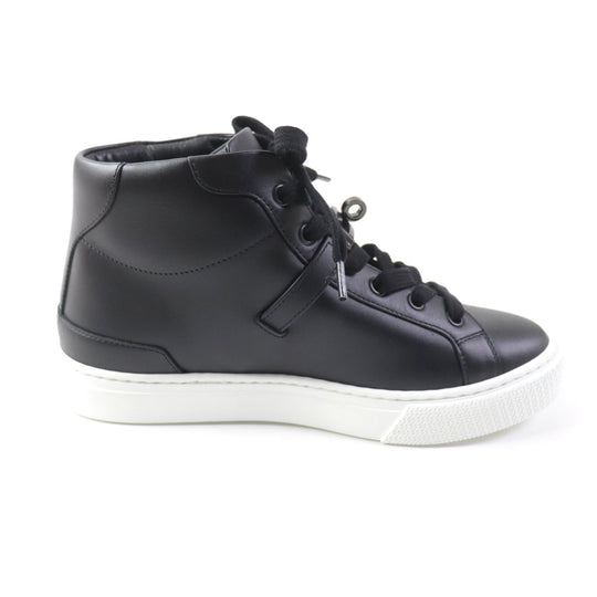 HERMES High cut sneakers 222183Z Main: Leather black Women 37.5 Used Authentic
