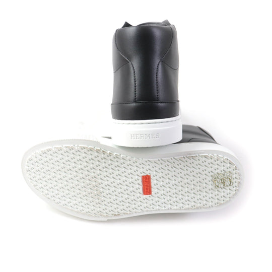 HERMES High cut sneakers 222183Z Main: Leather black Women 37.5 Used Authentic