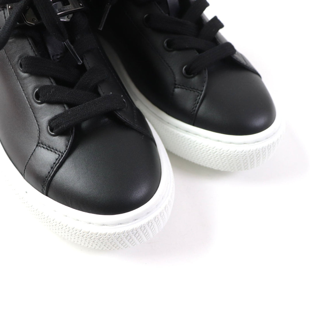HERMES High cut sneakers 222183Z Main: Leather black Women 37.5 Used Authentic
