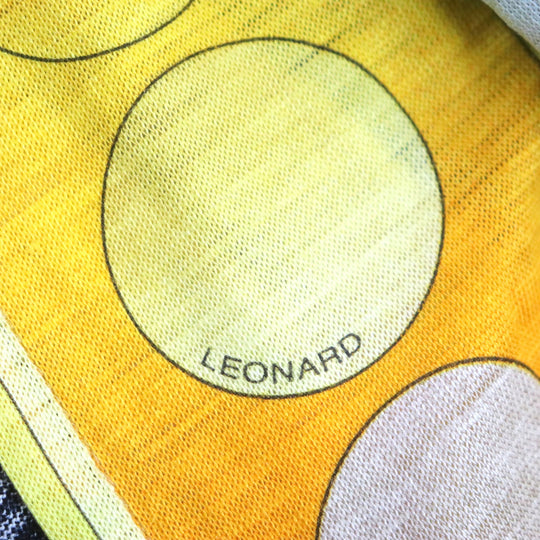 LEONARD FASHION ensemble Main: 100% linen Yellow Multi Women L Used Authentic