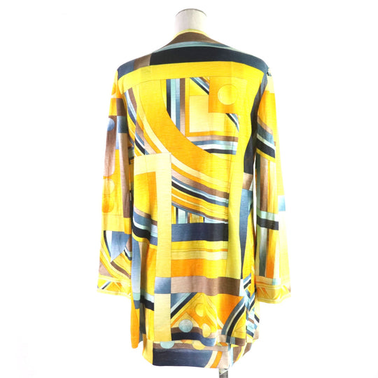 LEONARD FASHION ensemble Main: 100% linen Yellow Multi Women L Used Authentic