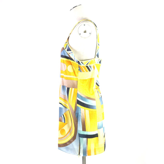 LEONARD FASHION ensemble Main: 100% linen Yellow Multi Women L Used Authentic