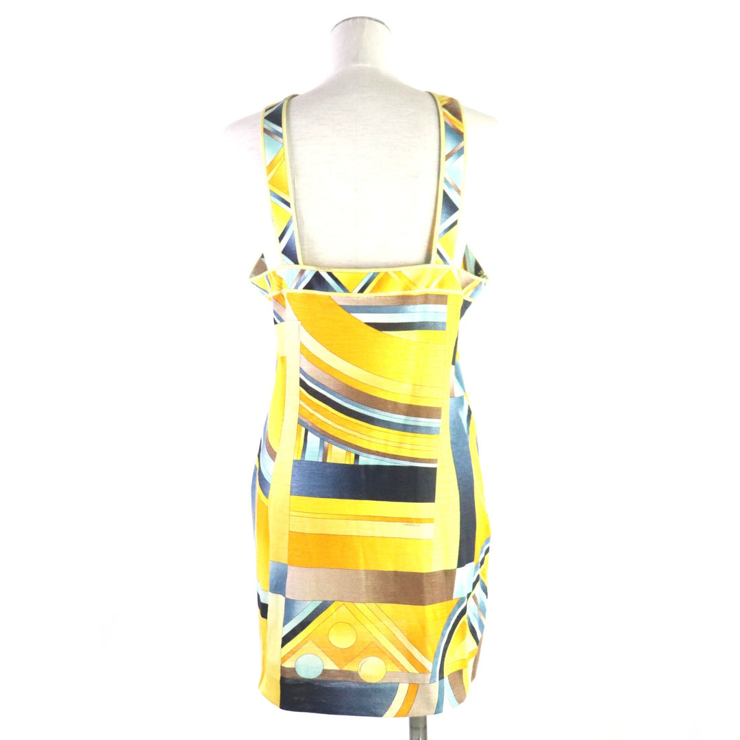 LEONARD FASHION ensemble Main: 100% linen Yellow Multi Women L Used Authentic