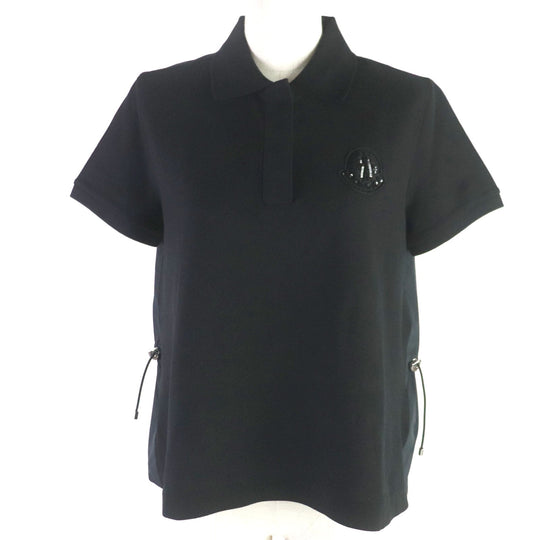 MONCLER Short sleeve polo shirt Main: 100% cotton, back body: 100% polyester black Women XS Used Authentic