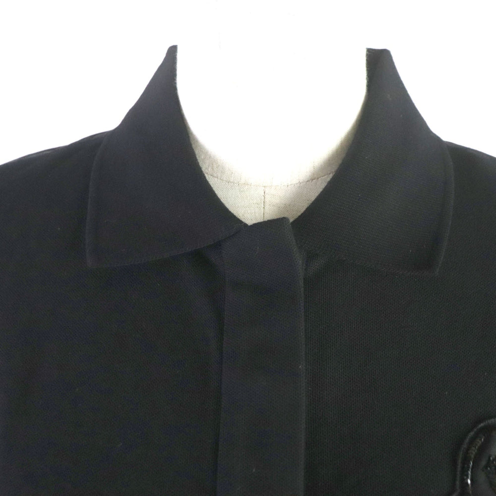 MONCLER Short sleeve polo shirt Main: 100% cotton, back body: 100% polyester black Women XS Used Authentic
