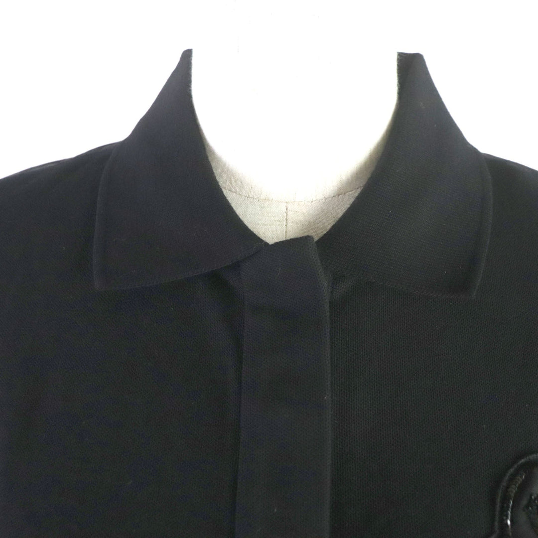 MONCLER Short sleeve polo shirt Main: 100% cotton, back body: 100% polyester black Women XS Used Authentic