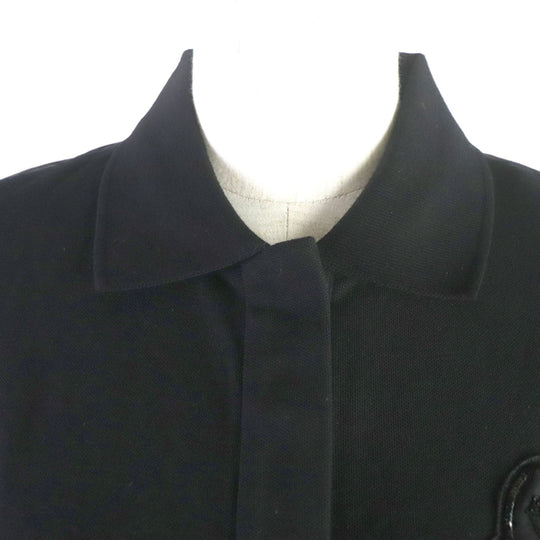 MONCLER Short sleeve polo shirt Main: 100% cotton, back body: 100% polyester black Women XS Used Authentic