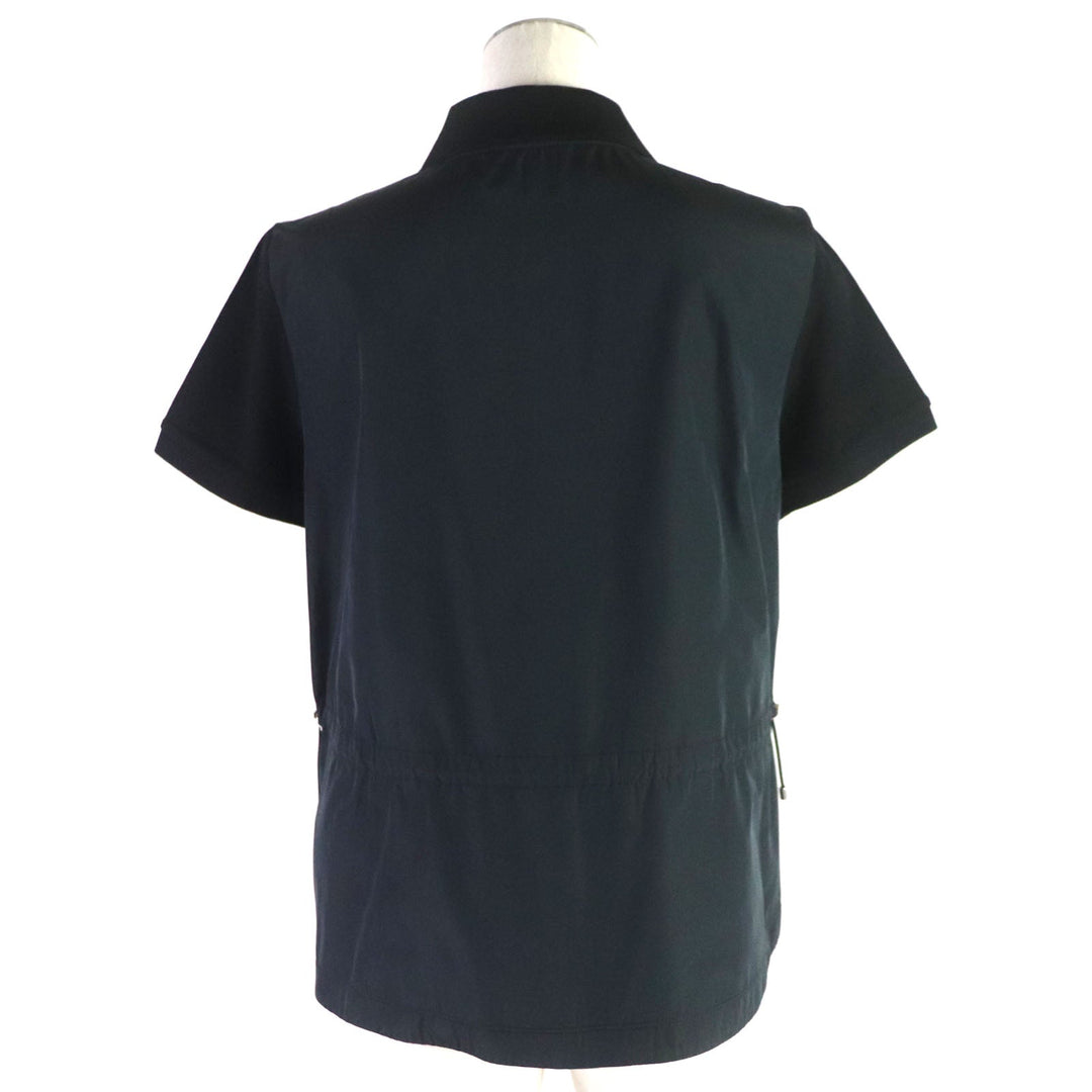 MONCLER Short sleeve polo shirt Main: 100% cotton, back body: 100% polyester black Women XS Used Authentic