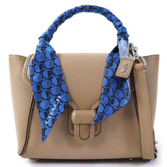 COACH Shoulder Bag 878 Main: Leather beige Courier Carryall 23 Women Used Authentic