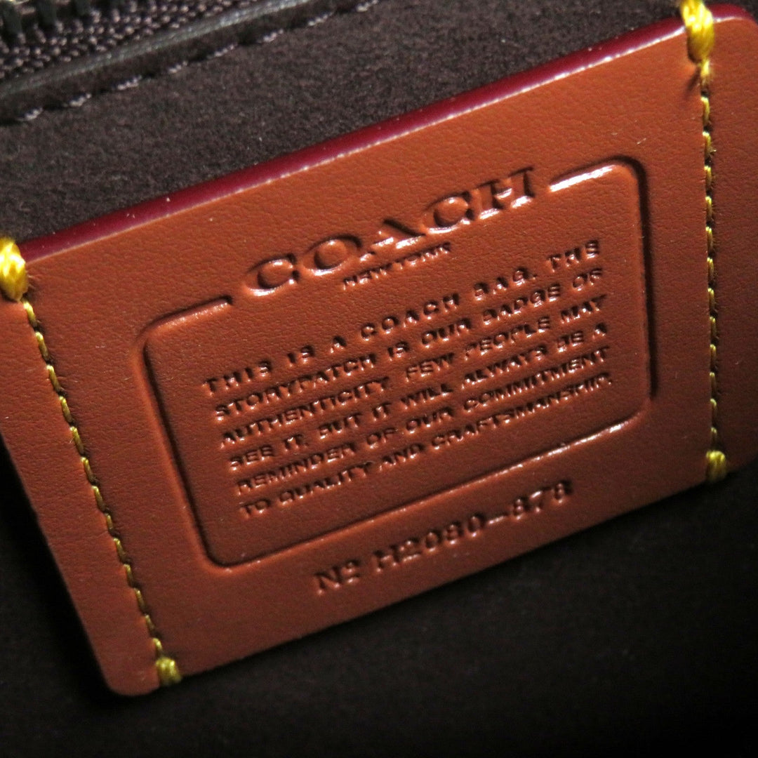 COACH Shoulder Bag 878 Main: Leather beige Courier Carryall 23 Women Used Authentic