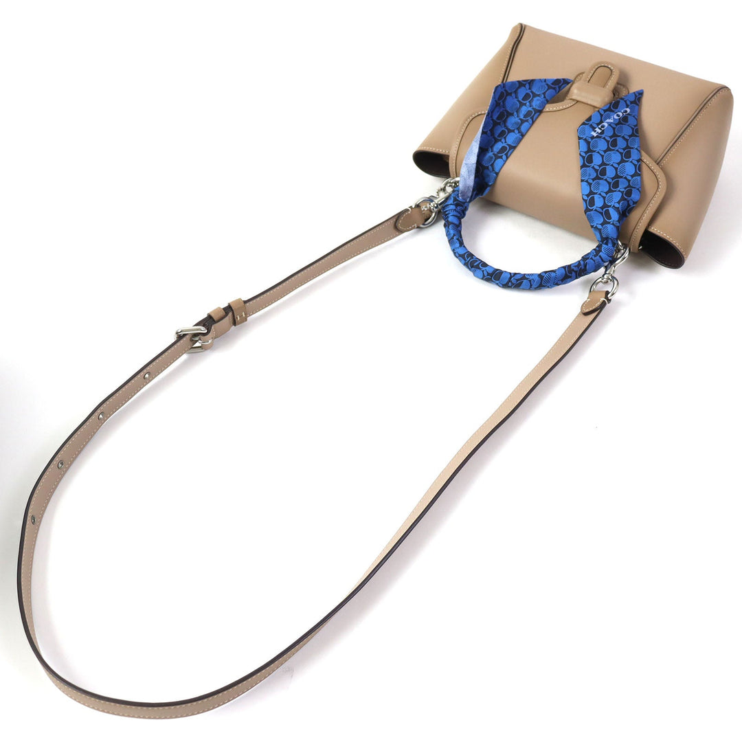 COACH Shoulder Bag 878 Main: Leather beige Courier Carryall 23 Women Used Authentic