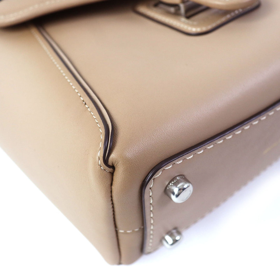 COACH Shoulder Bag 878 Main: Leather beige Courier Carryall 23 Women Used Authentic