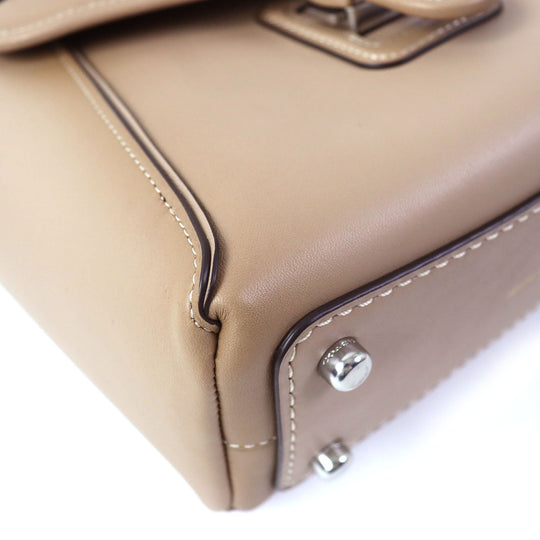 COACH Shoulder Bag 878 Main: Leather beige Courier Carryall 23 Women Used Authentic