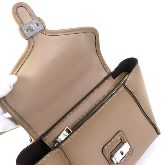 COACH Shoulder Bag 878 Main: Leather beige Courier Carryall 23 Women Used Authentic