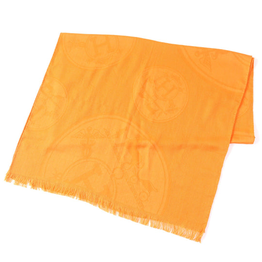 HERMES Stall H262494S Main: 85% cashmere, Main: 15% silk Orange Women Used Authentic