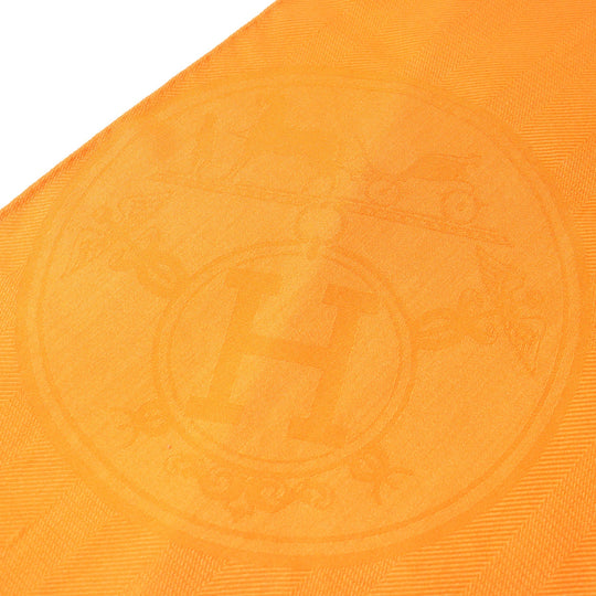 HERMES Stall H262494S Main: 85% cashmere, Main: 15% silk Orange Women Used Authentic