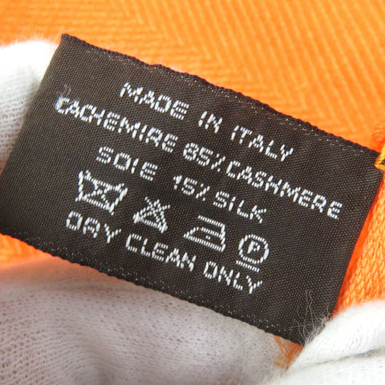 HERMES Stall H262494S Main: 85% cashmere, Main: 15% silk Orange Women Used Authentic