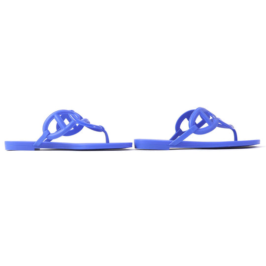 HERMES Sandals 221001Z Main: Rubber blue Egerie Women 36 Used Authentic
