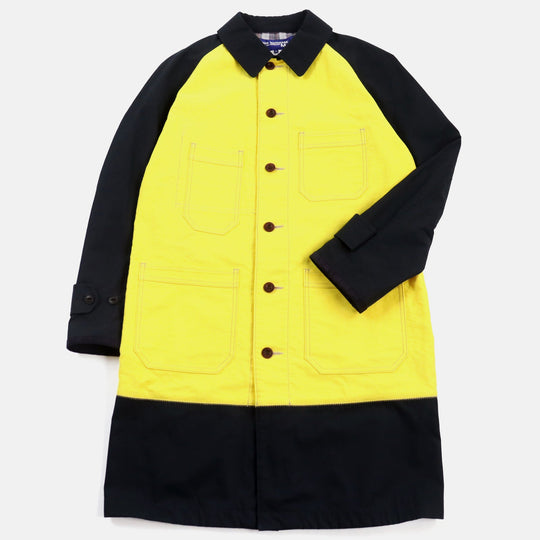 JUNYA WATANABE COMME des GARCONS coat WE-C002 Outer material: 100% cotton, Lining: 100% cotton, Sleeve lining: 100% cupra, Leather part: artificial leather Navy yellow mens S Used Authentic
