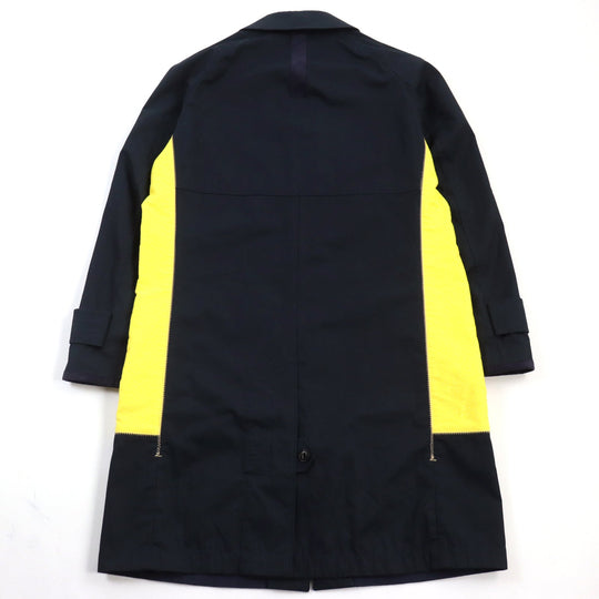 JUNYA WATANABE COMME des GARCONS coat WE-C002 Outer material: 100% cotton, Lining: 100% cotton, Sleeve lining: 100% cupra, Leather part: artificial leather Navy yellow mens S Used Authentic